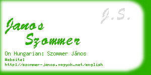 janos szommer business card